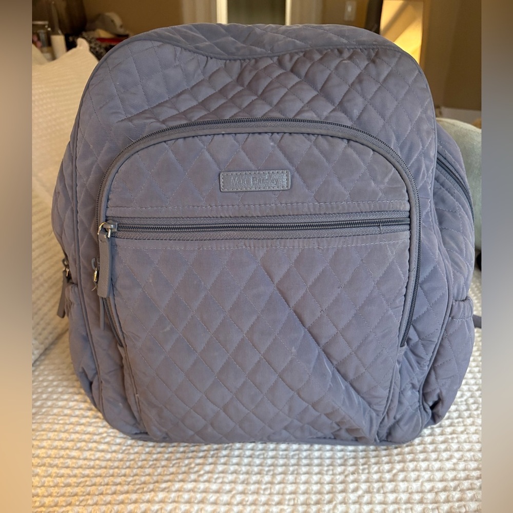 Vera Bradley Quilted Backpack in Slate Gray